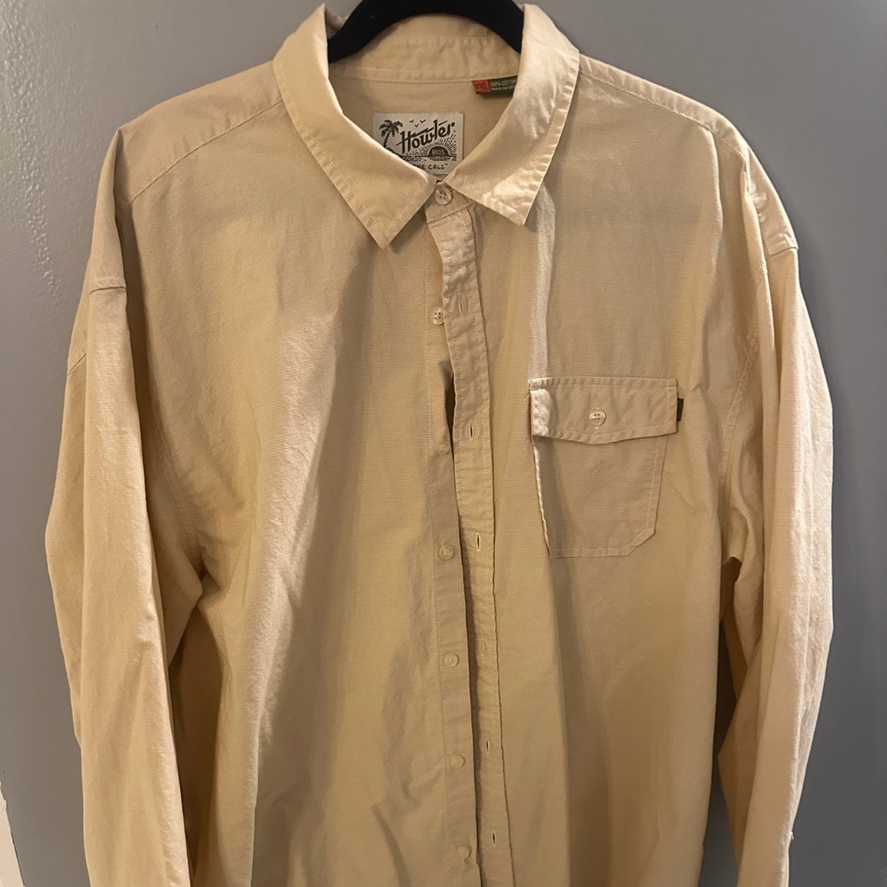 Howler Brothers light yellow xxl long sleeve button up